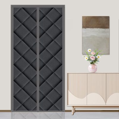 Insulated Door Curtain Fits Door Size 24 x 90 inch, Screen Size 27" x 92" Insulated Door Screen Curtains Keep Draft Out for Ac Room for Air Conditioner Heater Room Home Kitchen