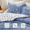 Bedsure King Comforter Set - Infinity Blue Bed Set, 3 Pieces Cute Floral Bedding, 1 Soft Reversible Botanical Flowers Comforter and 2 Pillow Shams view 3