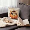 KafePross Halloween Trick or Treat Puppy Dog Pillow Cover Scary Wood Labrador with Pumpink Pumpkin Decor Cotton Linen Halloween Farmhouse Decor Cushion Cover, 16x16 Inch Double Sides Print 132 view 4