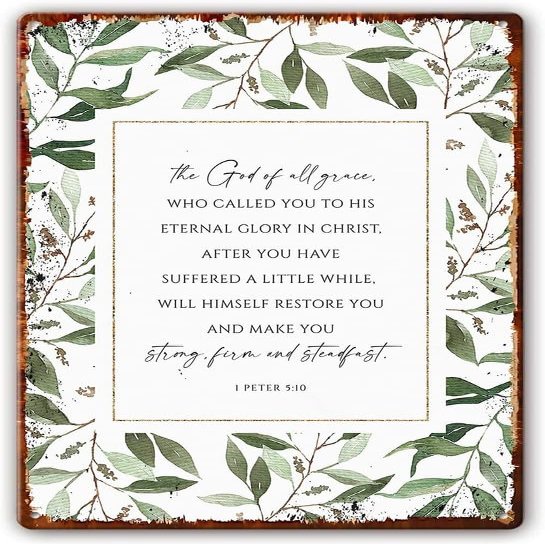 1 Peter 5:10 Metal Signs Bible Verse Wall Art Christian Home Decor Christian Gift Kitchen Prints Painting For Bathroom Pics Vertical Artwork Decoration Metal Tin Sign 6x8 Inch