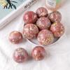 AAKOMA 1PC Natural Stone Peach Blossom Tourmaline Crystal Ball Gemstone Peach Blossom Stone Quartz Sphere Home Decoration (Size : About 4-5cm) view 2