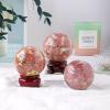 AAKOMA 1PC Natural Stone Peach Blossom Tourmaline Crystal Ball Gemstone Peach Blossom Stone Quartz Sphere Home Decoration (Size : About 4-5cm) view 3