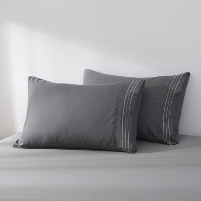 2 Piece Pillowcases,100% Wasahble Microfiber Soft Pillow Cover Set (Queen 20 * 30 inch, Dark Gray)