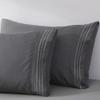2 Piece Pillowcases,100% Wasahble Microfiber Soft Pillow Cover Set (Queen 20 * 30 inch, Dark Gray) view 4