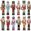 24 Pieces Christmas Nutcracker Wooden Ornaments, Wood Hanging Decoration Set for Christmas Tree Hanging 2D Printed Wood Crafts Holiday Decor Xmas Party Supplies (Xmas-Nutcracker-A) view 1