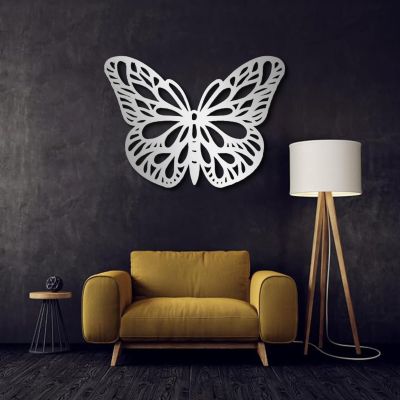 Metal Wall Art, Butterfly Metal Wall Decor, Metal Butterfly Wall Art, Metal Butterfly Wall Decor, Butterfly Wall Art, Butterfly Home Decor, Butterfly Wall Decor, Housewarming Christmas Gift (Silver, 53"x39"|137x100cm)