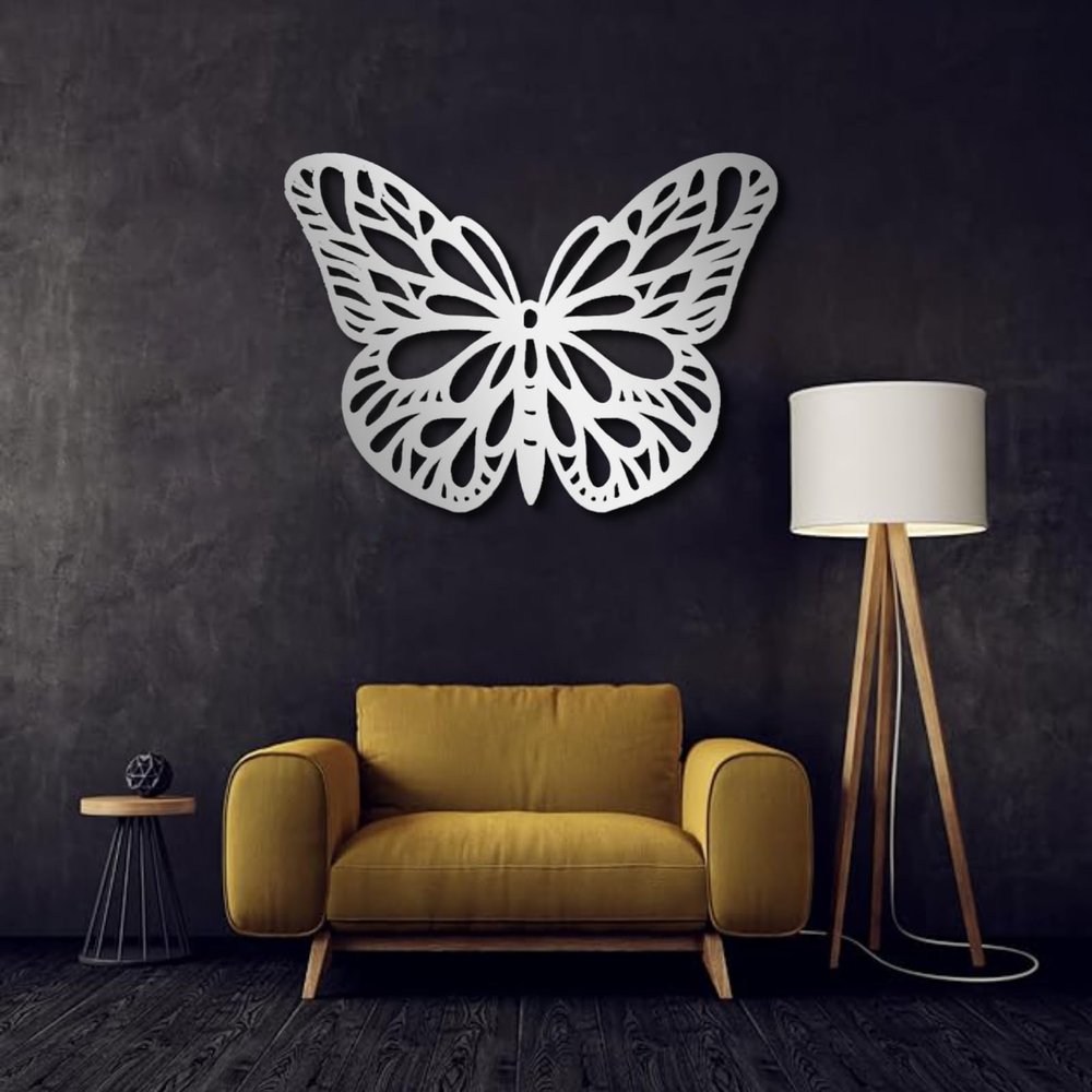 Metal Wall Art, Butterfly Metal Wall Decor, Metal Butterfly Wall Art, Metal Butterfly Wall Decor, Butterfly Wall Art, Butterfly Home Decor, Butterfly Wall Decor, Housewarming Christmas Gift (Silver, 53"x39"|137x100cm)