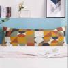 BOBOWUNY Yellow Orange Teal Grey Body Pillow Covers, Soft Bed Throw Pillowcases Breathable Cooling Long Lumbar Body Pillow Sham Cover for Bed Sofa 20x54 Middle Century Modern Geometric view 2