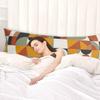BOBOWUNY Yellow Orange Teal Grey Body Pillow Covers, Soft Bed Throw Pillowcases Breathable Cooling Long Lumbar Body Pillow Sham Cover for Bed Sofa 20x54 Middle Century Modern Geometric view 3