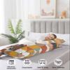BOBOWUNY Yellow Orange Teal Grey Body Pillow Covers, Soft Bed Throw Pillowcases Breathable Cooling Long Lumbar Body Pillow Sham Cover for Bed Sofa 20x54 Middle Century Modern Geometric view 4