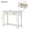 35.43 Inches Console Table, Sofa Table Mediterranean Sideboard Buffet Cabiet with 2 Drawers & Bottom Open Shelf Sturdy Solid Wood Legs for Entryway, Hallway, Living Room (Ivory White) view 2
