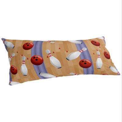BOBOWUNY Bowling Sport Pillow Covers King Size, Soft Bed Throw Pillowcases Breathable Cooling Long Lumbar Body Pillow Sham Cover for Bed Sofa 20x40 Purpel Brown Striped Red Ball Geometric