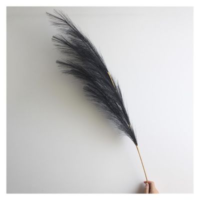 decoration 1pcs 100cm Pampas Grass Artificial Flowers Fake Flowers Home Decor Artificial Reeds Wedding Party Decoration Flower Arrangement Artificial flower ( Color : Black , Size : 1pcs 9forks 97cm )