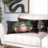 BOBOWUNY Christmas Santa Pillow Covers King Size, Soft Bed Throw Pillowcases Breathable Cooling Long Lumbar Body Pillow Sham Cover for Bed Sofa 20x40 Red Black Plaid Winter Snowflake Xmas Tree view 2