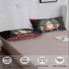 BOBOWUNY Christmas Santa Pillow Covers King Size, Soft Bed Throw Pillowcases Breathable Cooling Long Lumbar Body Pillow Sham Cover for Bed Sofa 20x40 Red Black Plaid Winter Snowflake Xmas Tree view 4
