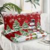 Christmas Snowman Pillow Covers Queen Size 2 Pack, Soft Bed Throw Pillowcases Breathable Cooling Long Lumbar Body Pillow Sham Cover for Bed Sofa 20x30 Winter Snowflake Xmas Tree Gifts Balls Red view 2