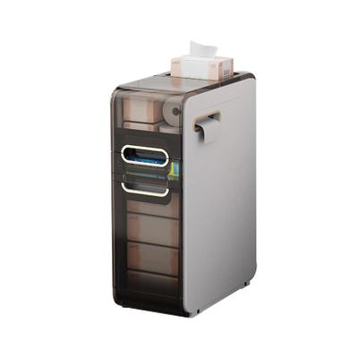Bathroom Storage Cabinet with Wheels and Drawers - Side Toilet Organizer for Small Spaces - Floor Standing Movable Cabinet