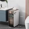 Bathroom Storage Cabinet with Wheels and Drawers - Side Toilet Organizer for Small Spaces - Floor Standing Movable Cabinet view 3