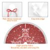 Christmas Tree Skirt with Tassel Christmas Christian Nativity Scene Xmas Halloween New Year Party Decor Tree Skirt 36" view 4