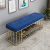 SBOJI Shoe Bench 2 Tier Shoe Rack Bench Entryway Upholstery Bench with Metal Frame Ottoman Bench for Living Room (Color : Blue, Size : 80 * 35 * 45cm) view 2