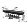 SBOJI Shoe Bench 2 Tier Shoe Rack Bench Entryway Upholstery Bench with Metal Frame Ottoman Bench for Living Room (Color : Blue, Size : 80 * 35 * 45cm) view 3