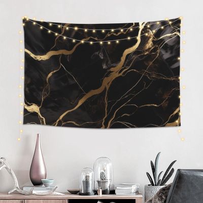 Tapestry Wall Tapestry for Living Room Black Gold Marble Wall Hanging Soft Tapestries Wall Decoration for Bedroom Fashion Decor Tapestries Aesthetic Decor Tapestry (60 X 40 Inches)