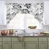Jolunifun Black Grey Flower, Swag Valance Kitchen Curtains, Rod Pocket Valance Curtain Panels for Bedroom Living Room Bathroom Cafe Windows, Watercolor Classic Dandelion Floral 56''x36'' view 1