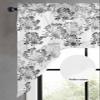Jolunifun Black Grey Flower, Swag Valance Kitchen Curtains, Rod Pocket Valance Curtain Panels for Bedroom Living Room Bathroom Cafe Windows, Watercolor Classic Dandelion Floral 56''x36'' view 3