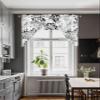 Jolunifun Black Grey Flower, Swag Valance Kitchen Curtains, Rod Pocket Valance Curtain Panels for Bedroom Living Room Bathroom Cafe Windows, Watercolor Classic Dandelion Floral 56''x36'' view 4