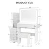 Makeup Vanity, Fashion Vanity Desk with Mirror and Lights, Makeup Vanity with Drawers & Shelves, White Vanity with Lighted Mirror, 3 Color Lighting Brightness Adjustable view 2