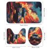 4PCS Medieval Tanks Shower Curtain Set Cool Looking Battlefield Retro Style Bathroom Decor Sets with Rugs Bathroom Accessories Set Bathroom Curtain Shower Set with 12 Hooks view 3