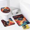 4PCS Medieval Tanks Shower Curtain Set Cool Looking Battlefield Retro Style Bathroom Decor Sets with Rugs Bathroom Accessories Set Bathroom Curtain Shower Set with 12 Hooks view 4