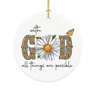 Christian Christmas Ornaments - Family Religious Gifts - Faith Ceramic Ornament for Home Decor and Friends
