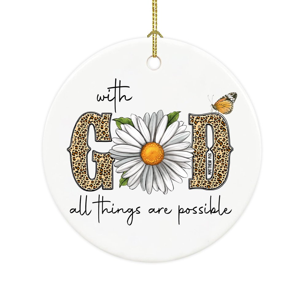 Christian Christmas Ornaments - Family Religious Gifts - Faith Ceramic Ornament for Home Decor and Friends