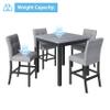 Bellemave 5 Piece Counter Height Dining Table Set for 4 High Top Square Kitchen Table and Chairs Dinning Room Small Breakfast Table Set Pub Table and High-Back Chairs Set of 4.(Grey) view 4