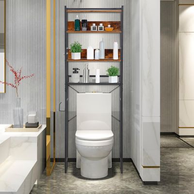 ZenStyle Over The Toilet Storage, 4-Tier Bathroom Space Saver Storage Organizer, Multifunctional Toilet Stand Rack, Easy to Assembly