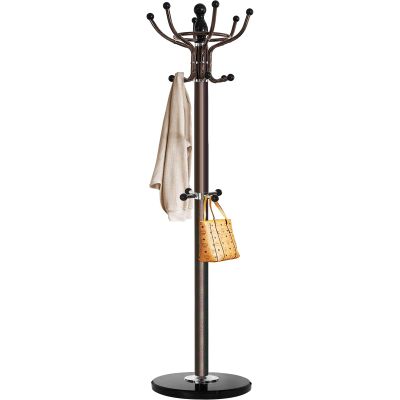 Kertnic Freestanding Coat Rack with 16 Hooks & Marble Base - Heavy Duty Metal Hall Tree Stand for Entryway, Hats, Coats, Bags Rack- Modern Hanger Organizer for Home, Office, Dorm (16 hooks -Bronze)