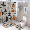 ZGDPBYF 3 Piece Bathroom Rugs Set, Halloween Non-Slip Soft Bath Mat Set, Black Bat Spider Web Bathroom Mat, Living Room Bedroom Mat, Machine Washable, Dries Quickly, view 1