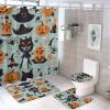ZGDPBYF 3 Piece Halloween Bathroom Rug Set Black Bat Spider Web Include Bath Mat Contour Rug with Lid Cover view 1