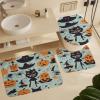 ZGDPBYF 3 Piece Halloween Bathroom Rug Set Black Bat Spider Web Include Bath Mat Contour Rug with Lid Cover view 3