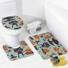ZGDPBYF 3 Piece Halloween Bathroom Rug Set Black Bat Spider Web Include Bath Mat Contour Rug with Lid Cover view 4