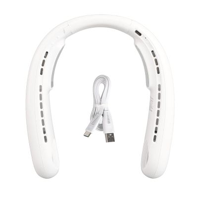 Restokki Portable Neck Fan with Semiconductor Dual Cooling, 3 Adjustable Speeds, Mini USB Rechargeable Neck Cooling Fan(White)