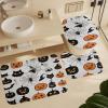 ZGDPBYF 3 Piece Bathroom Rugs Set, Halloween Non-Slip Soft Bath Mat Set, Black Bat Spider Web Bathroom Mat, Living Room Bedroom Mat, Machine Washable, Dries Quickly, view 4