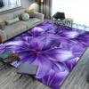 3D Flower Stamen Rug Plant Area Rugs for Living Room Washable Purple Flower Bedroom Carpet 3'4"x6'7" view 1