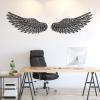 Metal Wall Art, Metal Angel Wings Wall Decor, Angel Wings Metal Wall Art, Angel Wings Wall Art, Angel Wall Sculpture, Angel Wings Wall Hanging,Set of 2 Metal Wall Decor, Home Decor (Black, 29"x15"|76x40cm) view 2