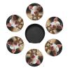 Cute Pig Coasters Set of 6 Round Leather Coaster with Holder Heat Resistant Coasters for Drinks Mug Coaster Coffee Mat Cup Pad for Kitchen Office Home Decoration view 3