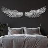 Cadeali Metal Angel Wings Wall Decor, Angel Wings Metal Wall Art, Guardian Angels Decor, Love Art, Modern Sign, Living Room, Bedroom Hangings, Housewarming Gift(Silver, 29"x15"|76x40cm) view 1