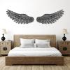Cadeali Metal Angel Wings Wall Decor, Angel Wings Metal Wall Art, Guardian Angels Decor, Love Art, Modern Sign, Living Room, Bedroom Hangings, Housewarming Gift(Silver, 29"x15"|76x40cm) view 3