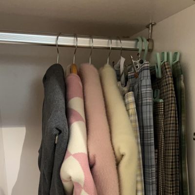 ARTSZY Top Mounting Closet Rod, 20 30 40 50 60 70 80 90 Cm Wardrobe Bar for Balcony Laundry Room Kitchen, Garment Organizer Rack with 2 Flange Holders (Color : Silver, Size : 80cm/31.4in)