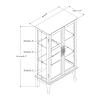 Mesnt Curio Cabinet Lighted Curio Diapaly Cabinet with Adjustable Shelves and Mirrored Back Panel, Tempered Glass Doors (Oak, 3 Tier) view 2